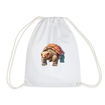Tortue colorée aux yeux rouges - Sac de sport léger - blanc - Devant