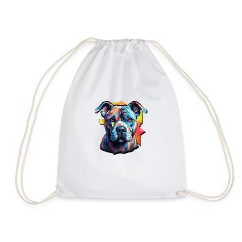 Conception de chien de fosse - Sac de sport léger - blanc - Devant