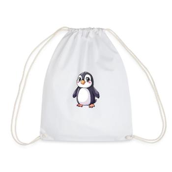 Pingouin mignon avec de grands yeux pour les amoureux des animaux - Sac de sport léger - blanc - Devant