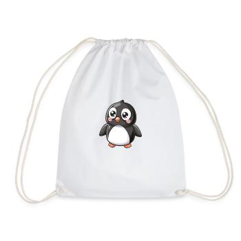 Pingouin mignon aux grands yeux - Sac de sport léger - blanc - Devant