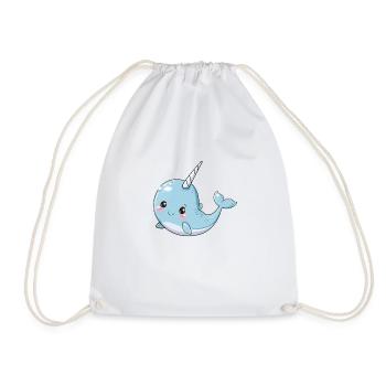 Narval baleine mer animal de mer motif fantastique - Sac de sport léger - blanc - Devant