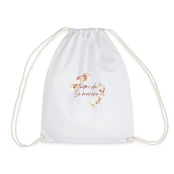 Bridal Team Crown Boho Flowers - Drawstring Bag - white - Front
