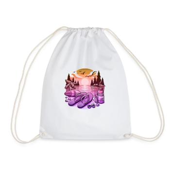 Été Lac Nature Flore Art Fleurs Mer Plage - Sac de sport léger - blanc - Devant