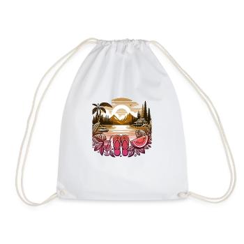 Été Lac Nature Flore Art Fleurs Mer Plage - Sac de sport léger - blanc - Devant