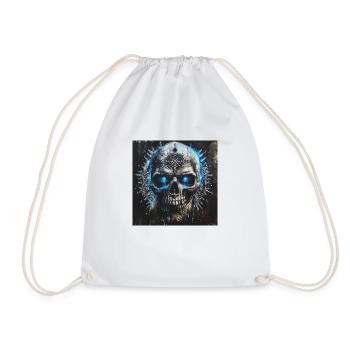Viking Skull Vikings Skull Valhalla Vegvisir - Drawstring Bag - white - Front
