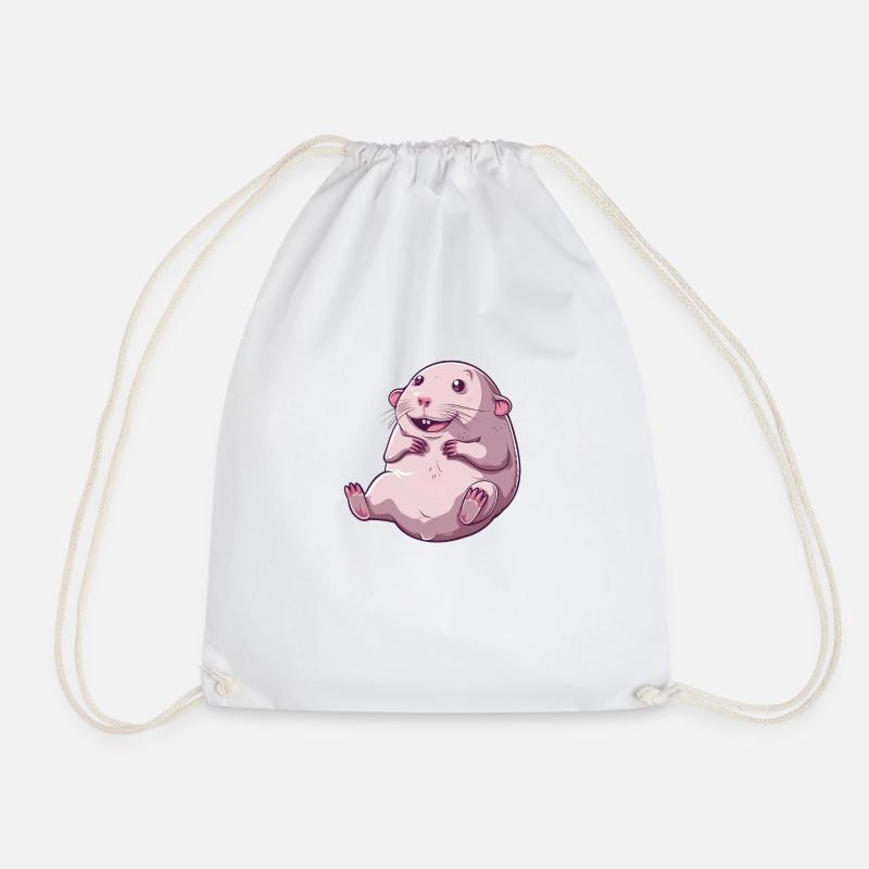 Naked Mole - Drawstring Bag - white