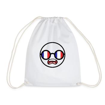 Shocked French Man - Drawstring Bag - white - Front