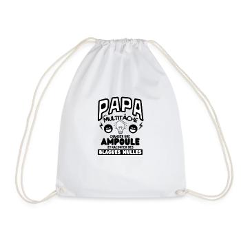Papa multitâche changer une ampoule et raconter de - Sac de sport léger - blanc - Devant