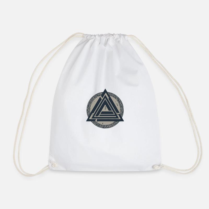 Triquetra Celtic - Drawstring Bag - white