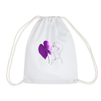 Flowers Women girl fashion design art female style - Drawstring Bag - white - Front