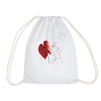 Flowers Women girl fashion design art female style - Drawstring Bag - white - Front
