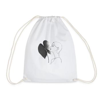 Flowers Women girl fashion design art female style - Drawstring Bag - white - Front