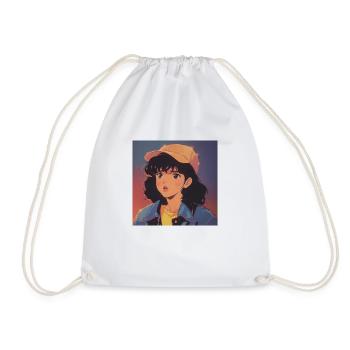 80er Jahre Anime Mädchen beruhigender hochwertiger Modedruck - Turnbeutel - Weiß - Vorne