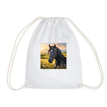 Horse Art - Drawstring Bag - white - Front