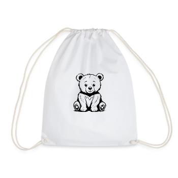 Cute Bear Coloring Children's Birthday Gift - Drawstring Bag - white - Front