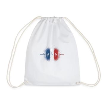 France Heartbeat French Flag Pride - Drawstring Bag - white - Front