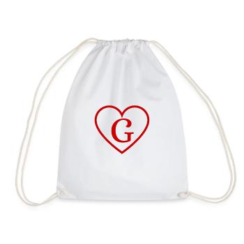 Lettre g cœur rouge - Sac de sport léger - blanc - Devant
