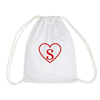 Lettre s cœur rouge - Sac de sport léger - blanc - Devant
