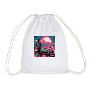Années 80 Anime Guy Calmant Impression de mode de haute qualité - Sac de sport léger - blanc - Devant
