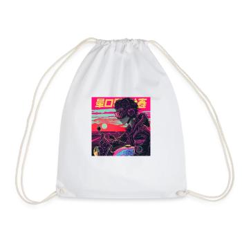 Années 80 Anime Guy Calmant Impression de mode de haute qualité - Sac de sport léger - blanc - Devant