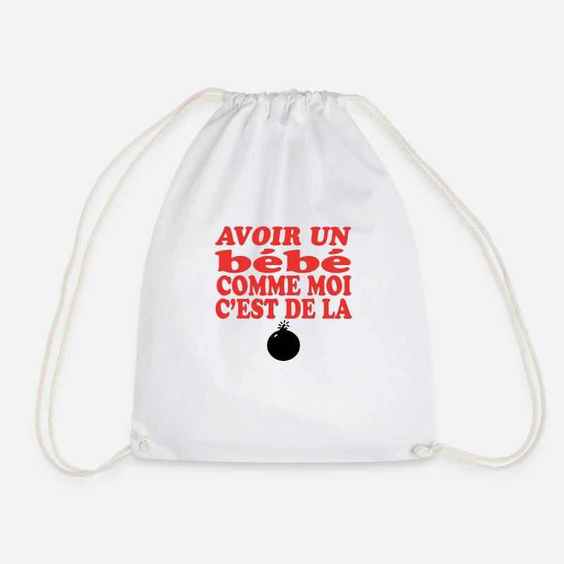 Baby BOMB - Drawstring Bag - white