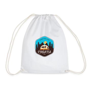 Vintage Retro Outdoor Abenteuer Abzeichen Logo 3 - Turnbeutel - Weiß - Vorne