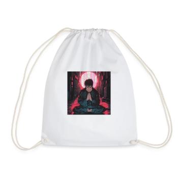 Années 80 Anime Guy Calmant Impression de mode de haute qualité - Sac de sport léger - blanc - Devant