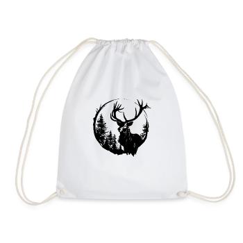 Hirsch reduced to the essentials - Drawstring Bag - white - Front