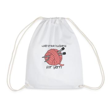 drôle de fil citation tricot crochet - Sac de sport léger - blanc - Devant