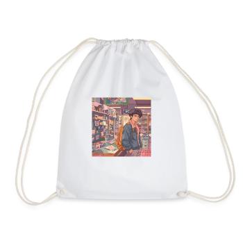 Années 80 Anime Guy Calmant Impression de mode de haute qualité - Sac de sport léger - blanc - Devant