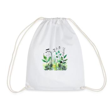 Plantes et musique - Impression de mode de haute qualité - Sac de sport léger - blanc - Devant