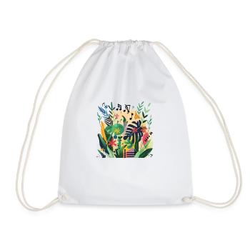Plantes et musique - Impression de mode de haute qualité - Sac de sport léger - blanc - Devant