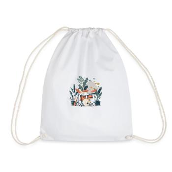 Plantes et musique - Impression de mode de haute qualité - Sac de sport léger - blanc - Devant