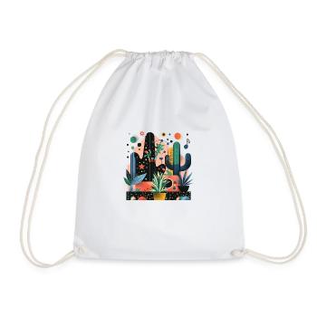 Plantes et musique - Impression de mode de haute qualité - Sac de sport léger - blanc - Devant