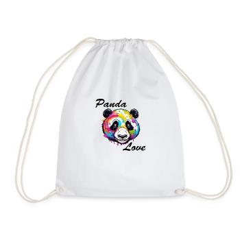 Panda / Animal / Zoo / Bamboo / Wild / Childlike - Drawstring Bag - white - Front