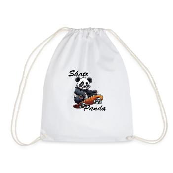 Panda / Animal / Zoo / Bamboo / Wild / Childlike - Drawstring Bag - white - Front