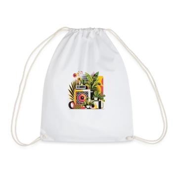 Plantes et musique - Impression de mode de haute qualité - Sac de sport léger - blanc - Devant