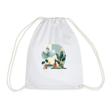 Plantes et musique - Impression de mode de haute qualité - Sac de sport léger - blanc - Devant