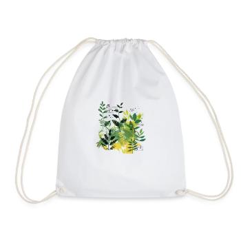 Plantes et musique - Impression de mode de haute qualité - Sac de sport léger - blanc - Devant