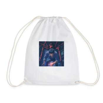 80s anime teen calming high quality fashion print - Drawstring Bag - white - Front