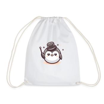 Penguin Wizard - Drawstring Bag - white - Front
