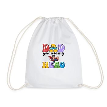 DAD YOU ARE MY HERO - Drawstring Bag - white - Front