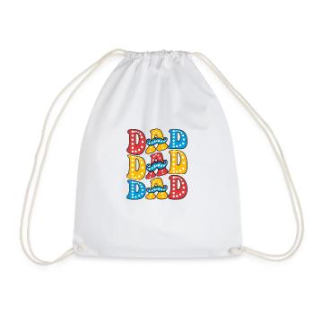 DAD DAD DAD - Drawstring Bag - white - Front