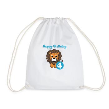 Children's birthday boys 4 years - Drawstring Bag - white - Front