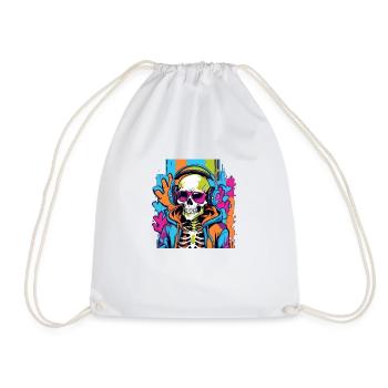 DJ Totenkopf Skull - Turnbeutel - Weiß - Vorne