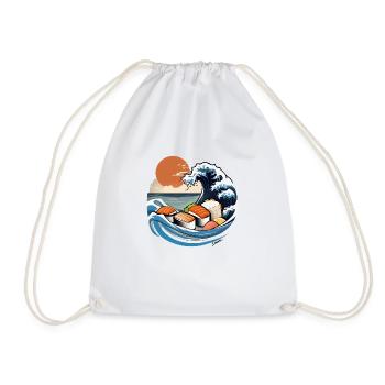 Japan Sushi Sea - Drawstring Bag - white - Front