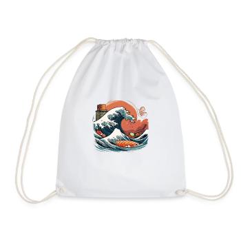 Japan Sushi Sea - Drawstring Bag - white - Front
