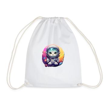 Space Cat - Cosmic Style - Drawstring Bag - white - Front