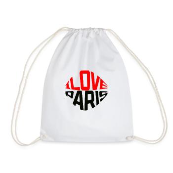 i love Paris, the city of love - Drawstring Bag - white - Front