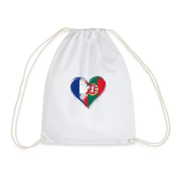 France Portugal Flag Coeur - Sac de sport léger - blanc - Devant